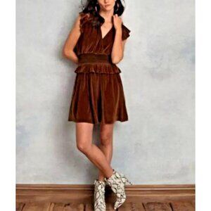 Happy X Nature by Kate Hudson Merrie Sleeveless Brown Velvet Dress Size M  NWT